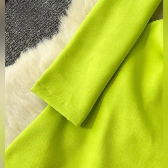 Summer Solid Color Long Sleeve Casual Party Dress. - Picture 5 of 6